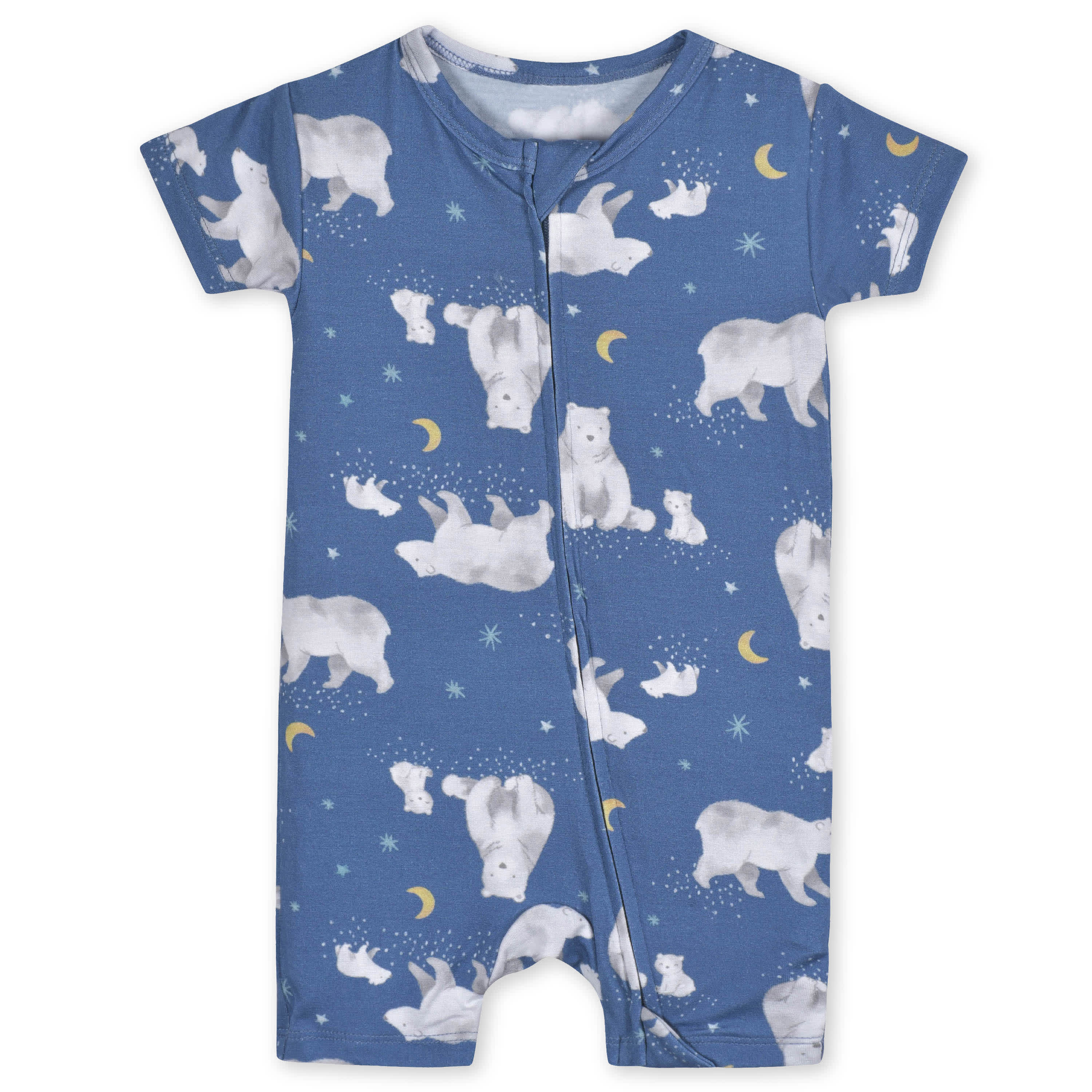 Baby Polar Bear Buttery-Soft Viscose Made from Eucalyptus Snug Fit Romper