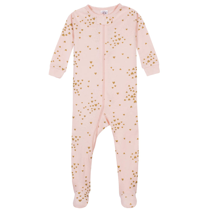 2-Pack Baby & Toddler Girls Love Snug Fit Footed Cotton Pajamas-Gerber Childrenswear
