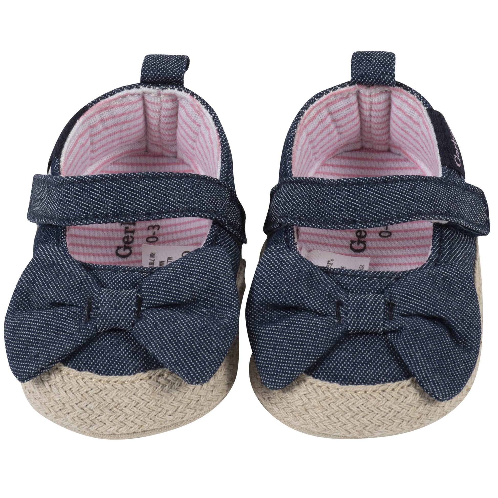 Baby Girls Navy Chambray Shoes-Gerber Childrenswear