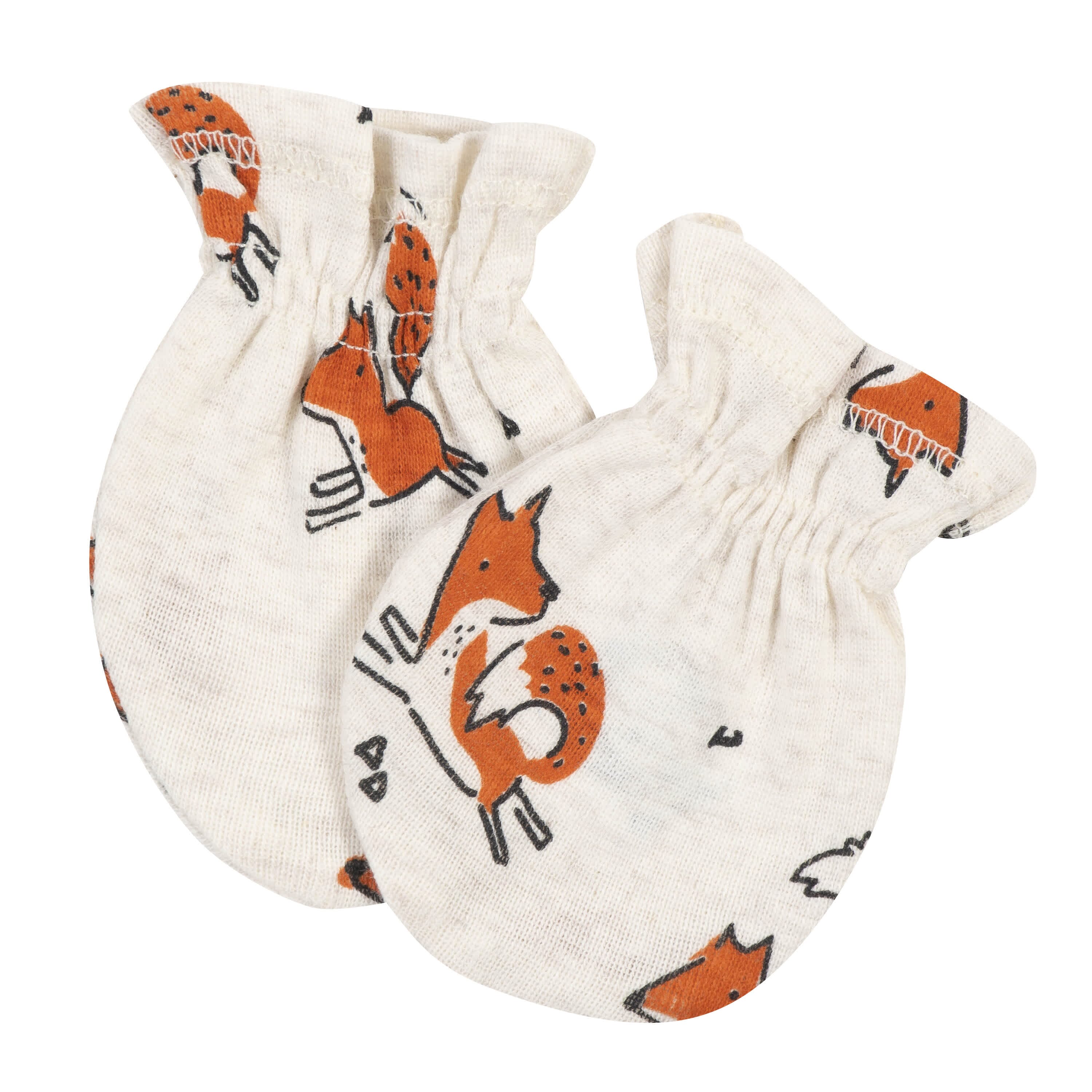 3-Pack Baby Boys Fox No Scratch Mittens-Gerber Childrenswear