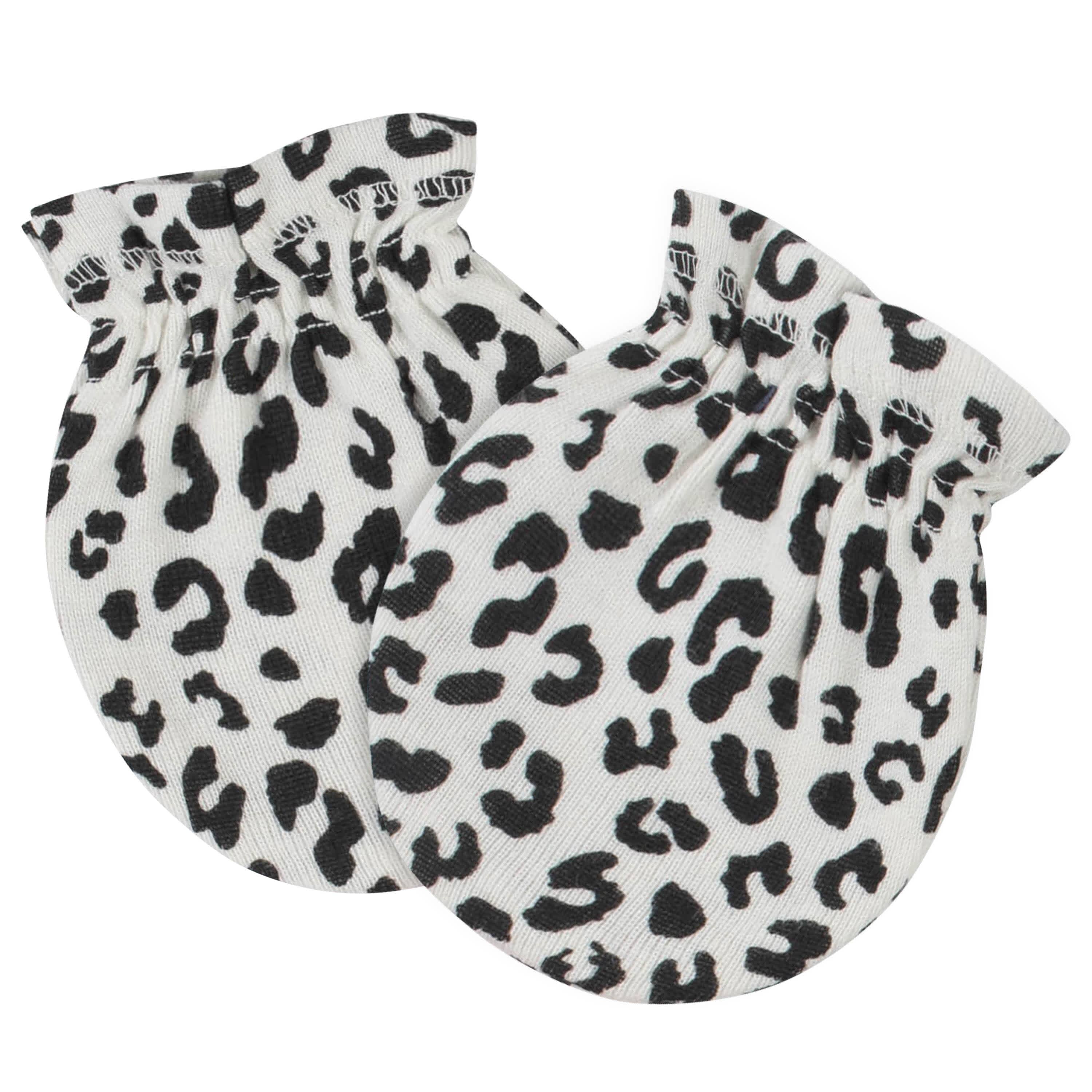 8-Piece Baby Girls Leopard Caps & Mittens Set-Gerber Childrenswear