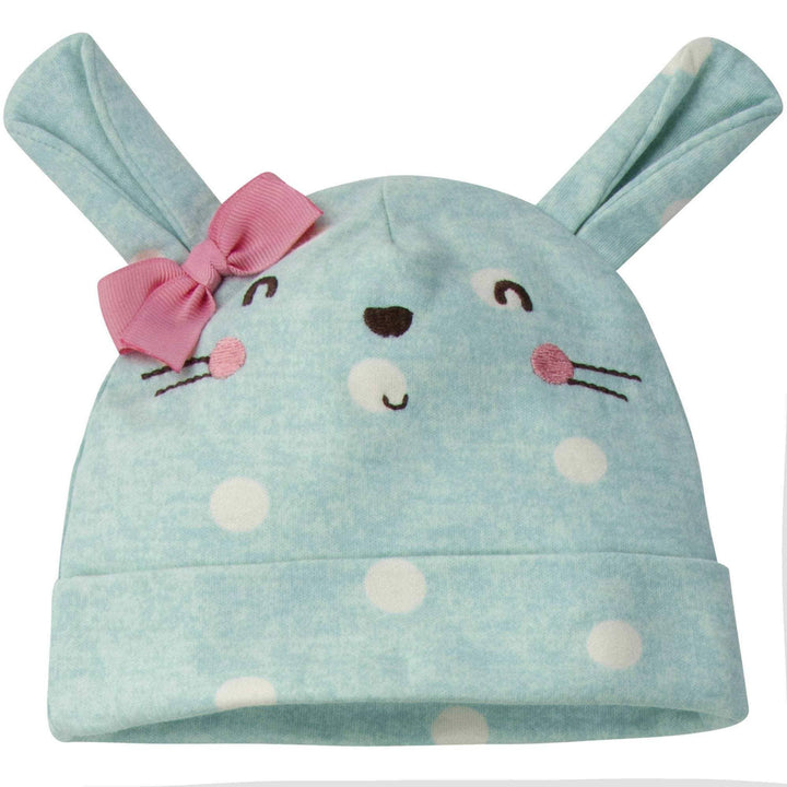 3-Piece Baby Girls Bunny Organic Onesies® Bodysuit, Pant & Cap Set-Gerber Childrenswear
