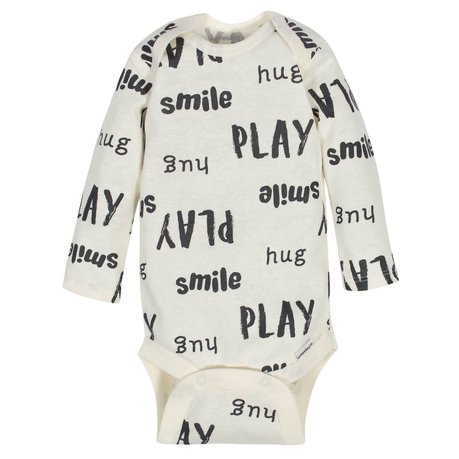 6-Pack Baby Neutral Words Long Sleeve Onesies® Brand Bodysuits-Gerber Childrenswear