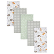 5-Pack Baby Boys Woodland Flannel Receiving Blankets-Gerber Childrenswear