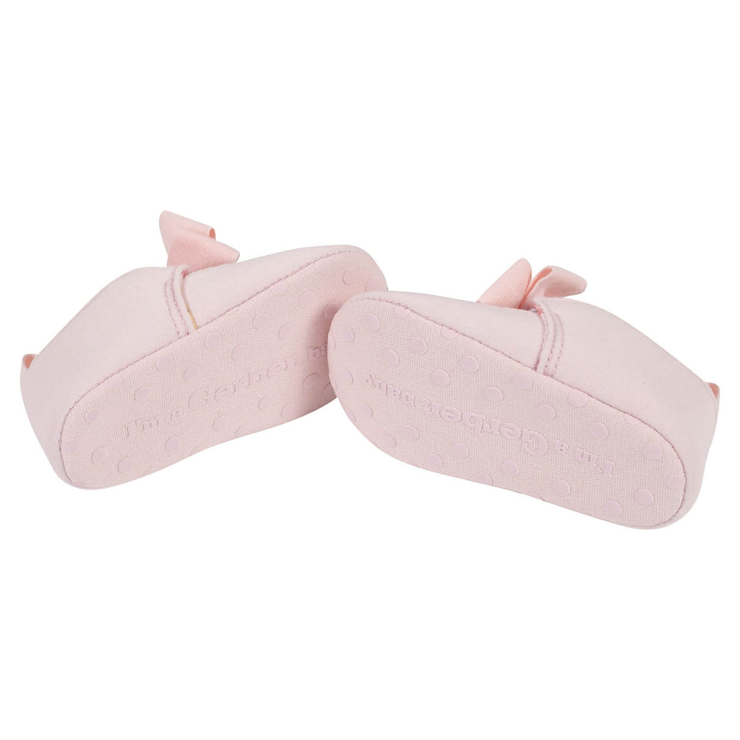 Baby Girls Pink Bow Jersey Shoes