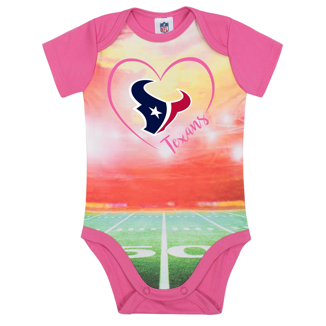 Houston Texans Baby Girl Short Sleeve Bodysuit-Gerber Childrenswear