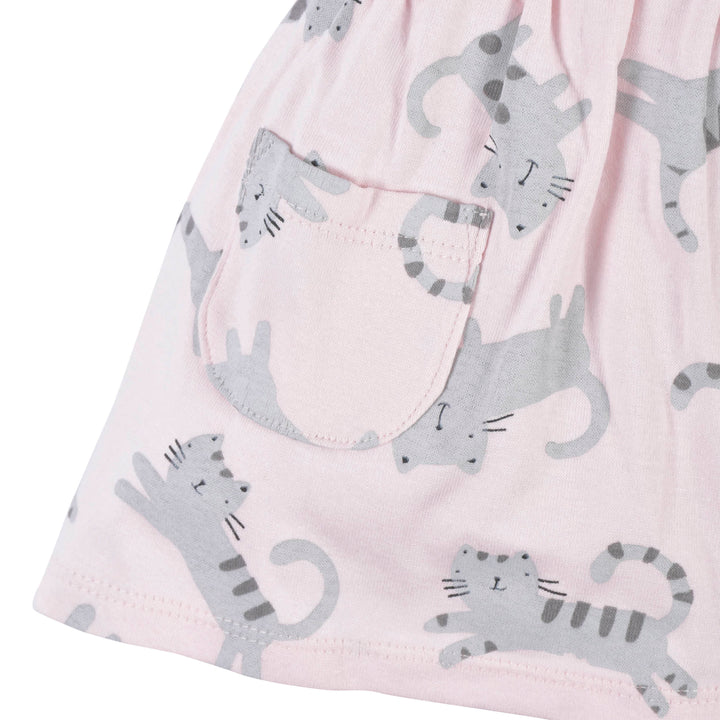 Baby Girls Comfy Stretch Floral Leopard Dress With Pockets-Gerber Childrenswear