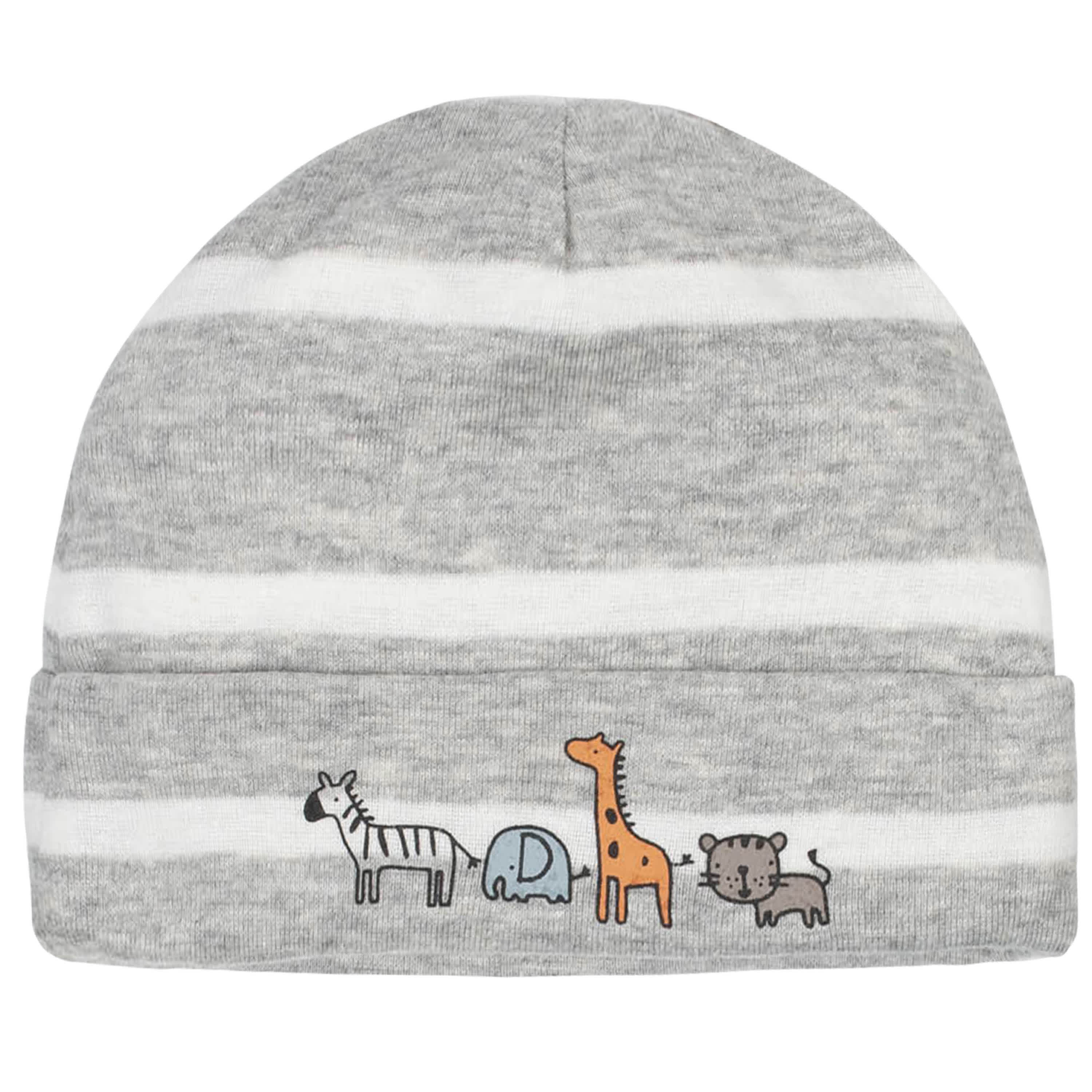 8-Piece Baby Boys Jungle Caps & Mittens Set-Gerber Childrenswear