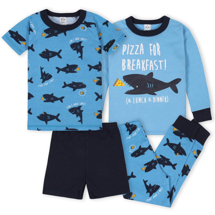 4-Piece Boys Sharks Pajama Set