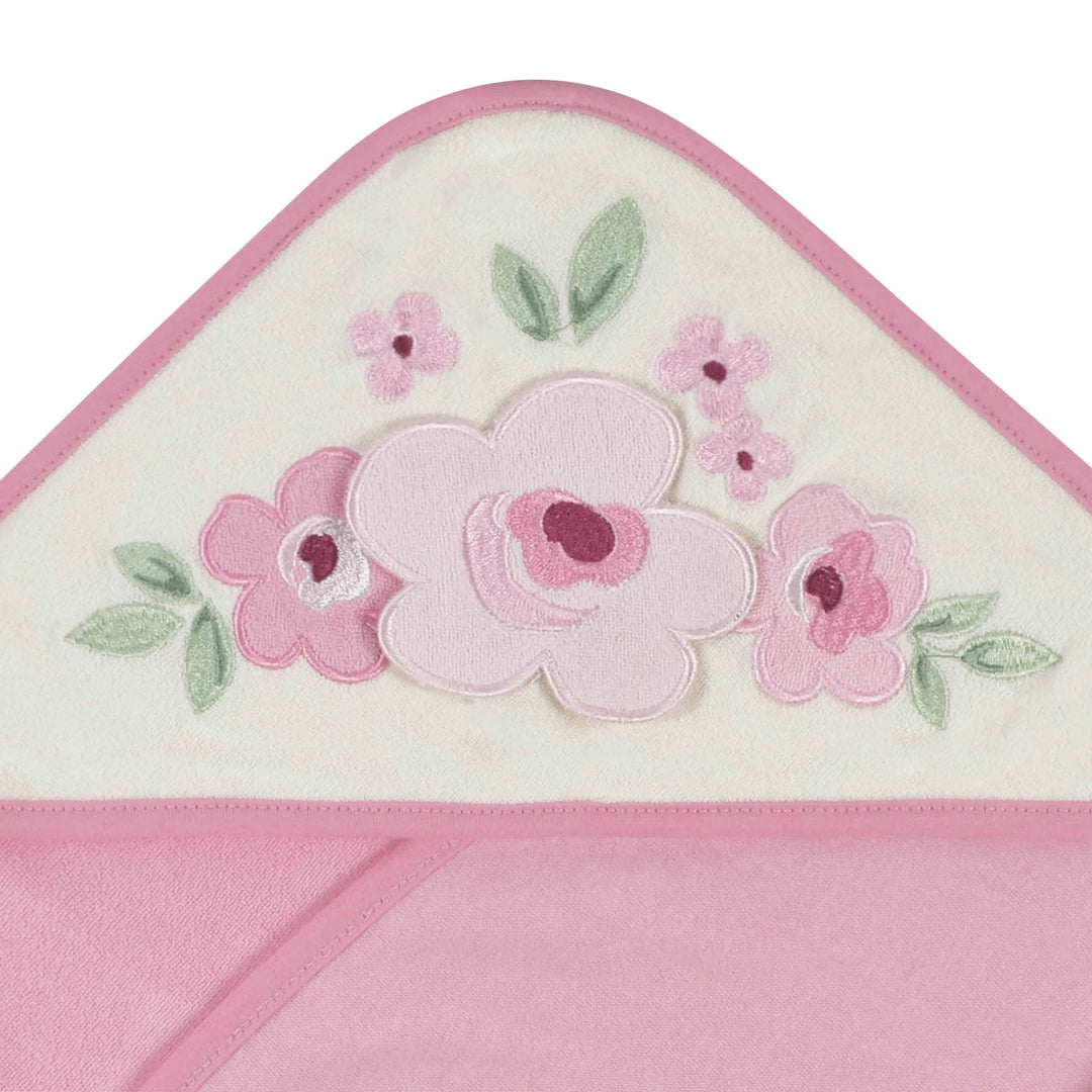 2-Pack Baby Girls Floral Hooded Towels