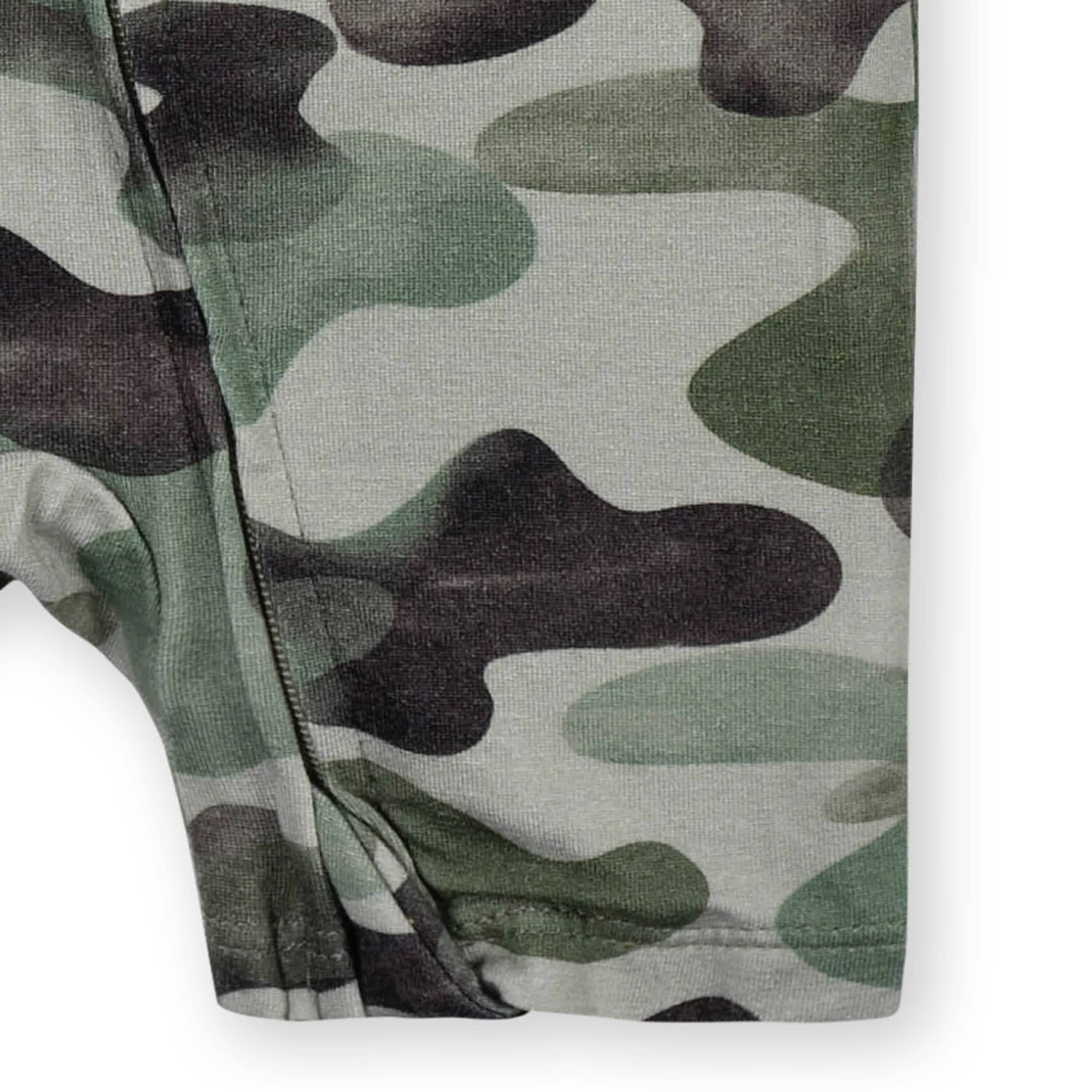 Baby Boys Camo Buttery-Soft Viscose Made from Eucalyptus Snug Fit Romper