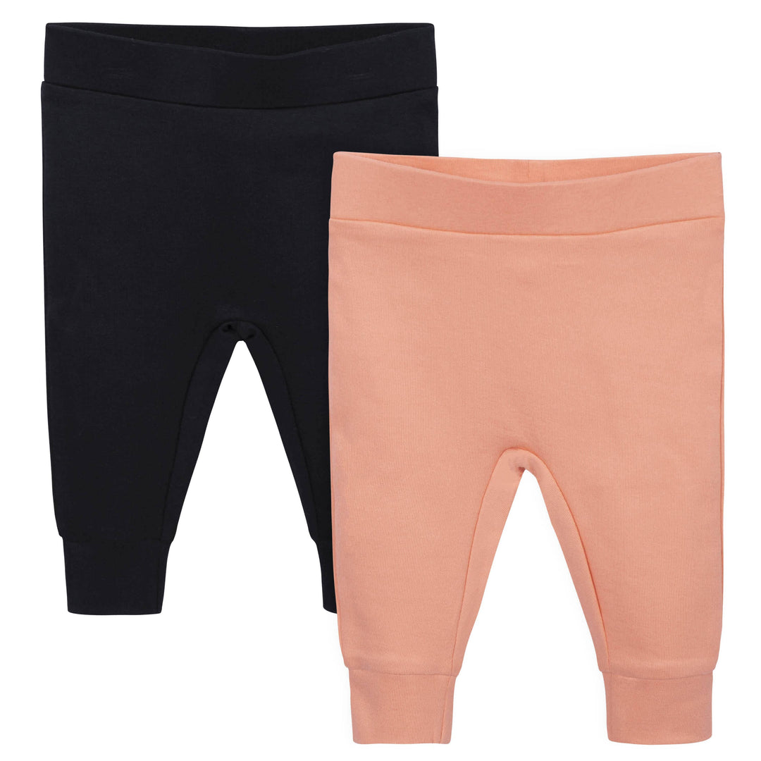 2-Pack Baby Girls Comfy Stretch Orange & Black Pants – Gerber