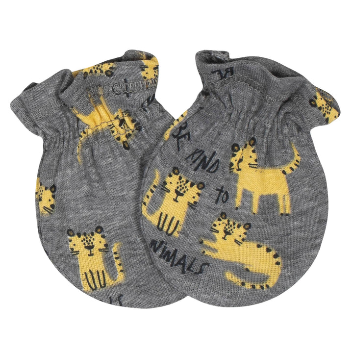 4-Pack Baby Boys Tiger No Scratch Mittens