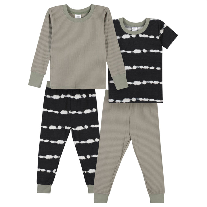 4-Piece Infant & Toddler Boys Tie Dye Stripe Snug Fit Pajamas