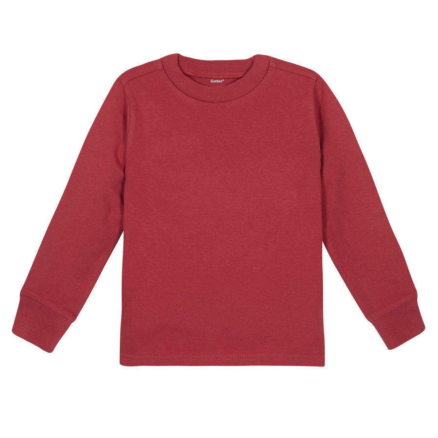 Gerber® Premium Long Sleeve Tee Shirt - Red-Gerber Childrenswear