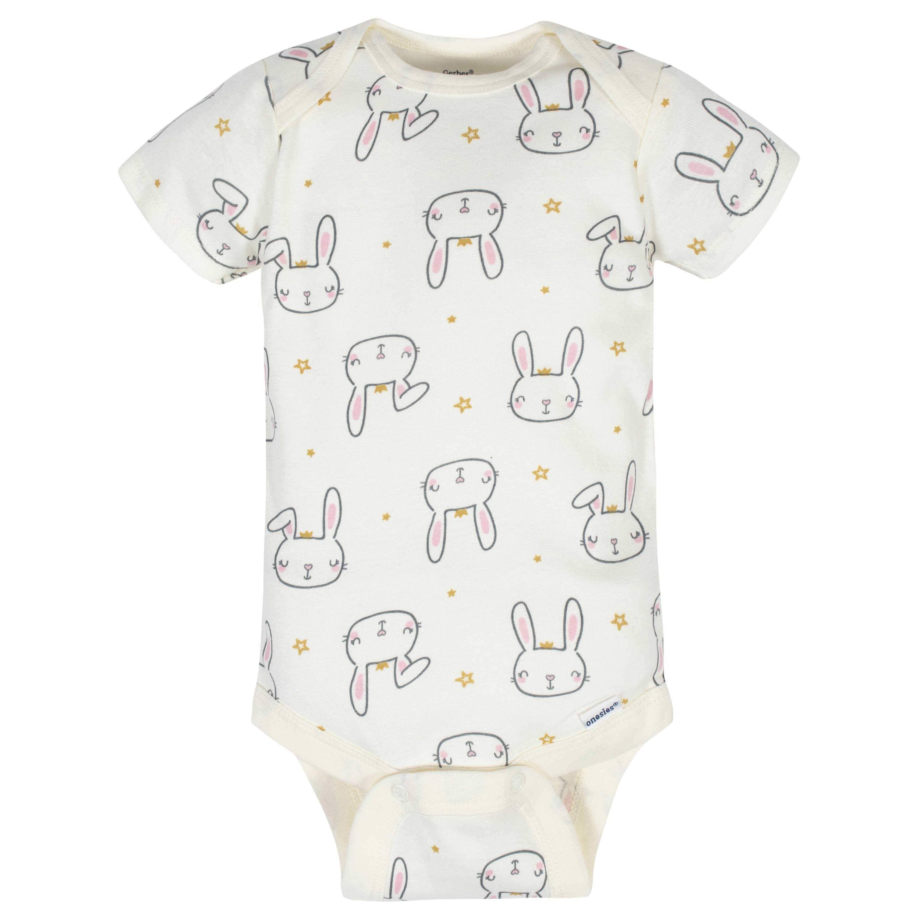 8-Pack Baby Girls Princess Short Sleeve Onesies® Bodysuits-Gerber Childrenswear