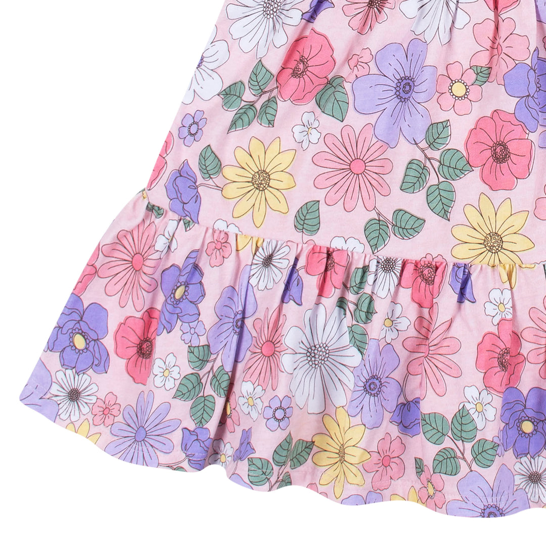 2-Pack Infant & Toddler Girls Pink Floral Knit Dresses
