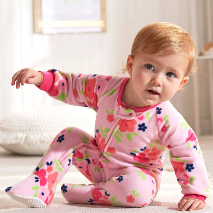 2-Pack Baby & Toddler Girls Floral Fleece Pajamas-Gerber Childrenswear