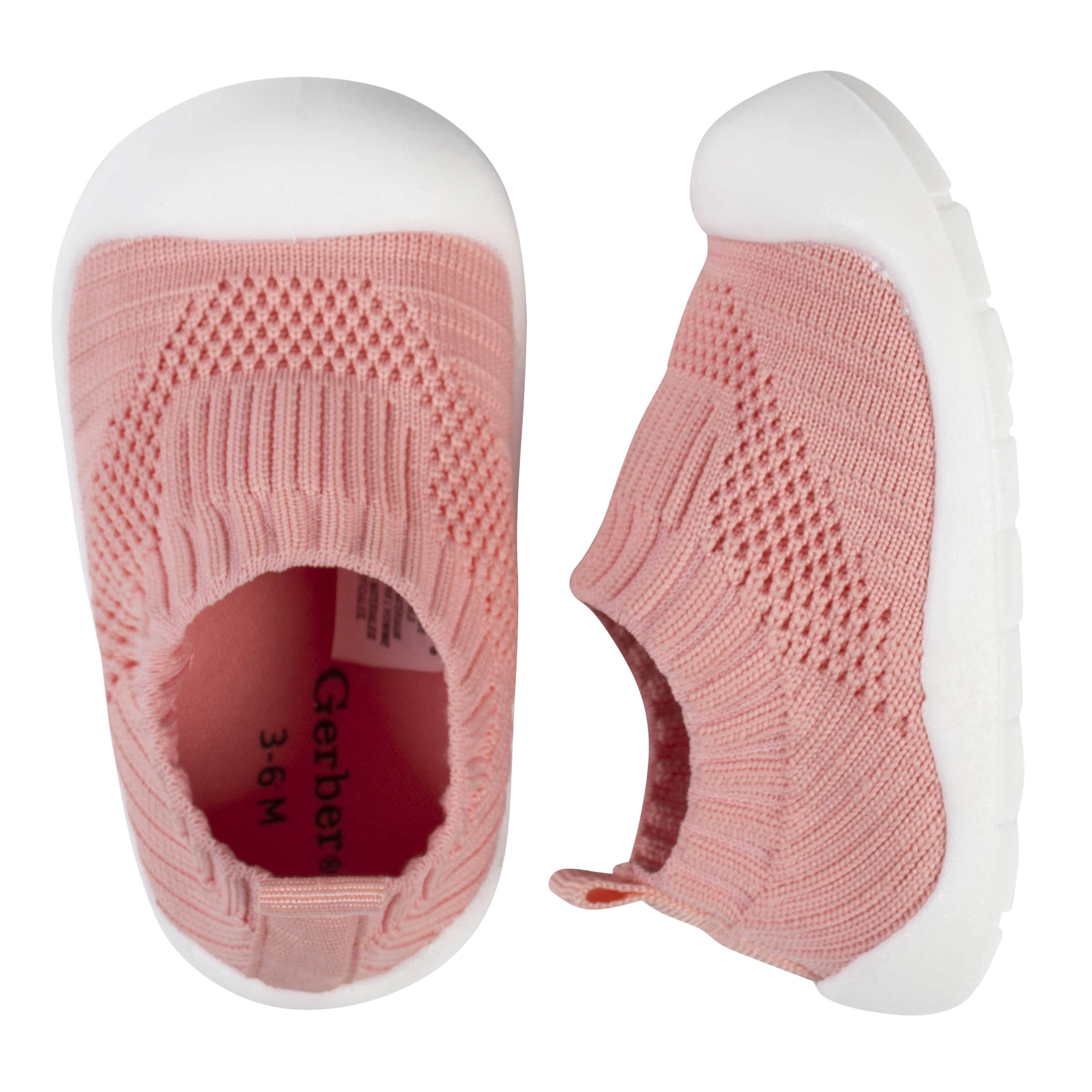 Baby Girls Pink Stretchy Knit Slip-On Sneaker-Gerber Childrenswear