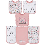 6-Piece Baby Girls Bear Terry Bibs & Burp Cloths Set-Gerber Childrenswear