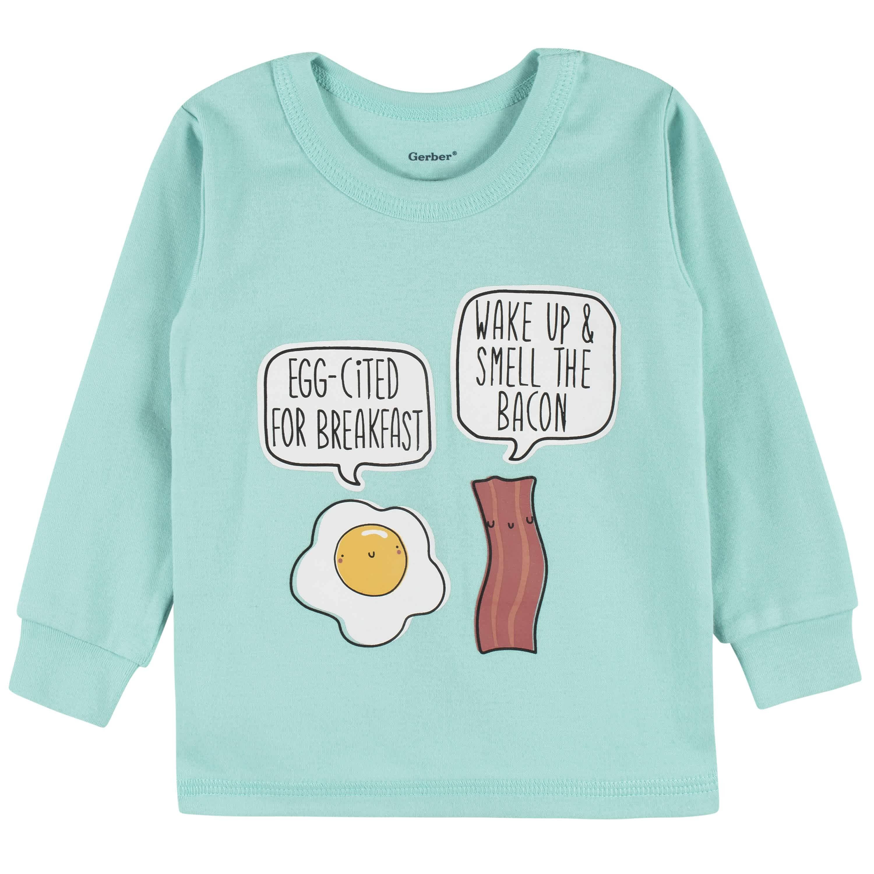 4-Piece Baby & Toddler Breakfast Snug Fit Cotton Pajamas-Gerber Childrenswear