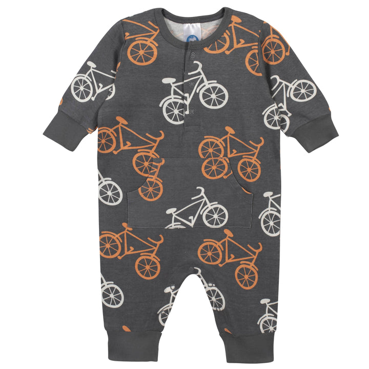 3-Piece Baby Boys Comfy Stretch Bicycle Coverall Set-Gerber Childrenswear