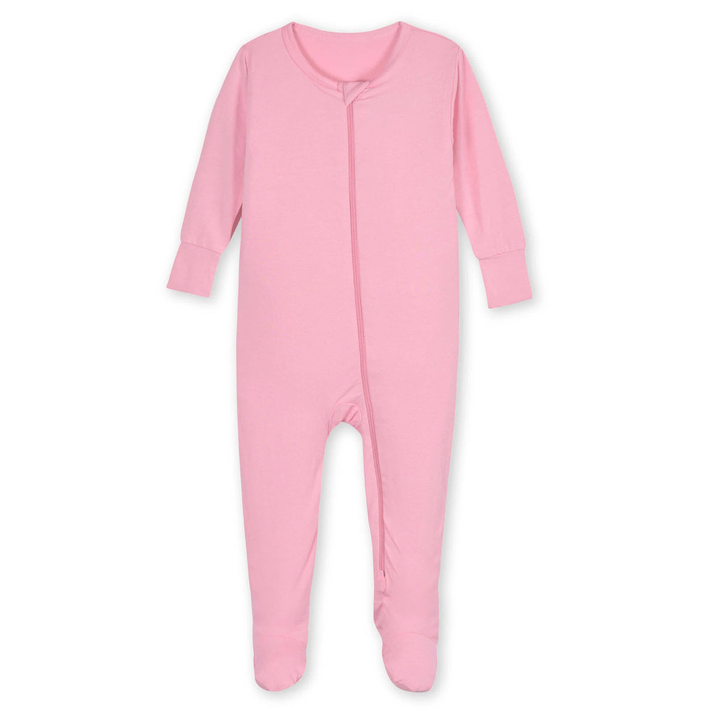 Baby & Toddler Girls Sea Pink Buttery-Soft Viscose Made from Eucalyptus Snug Fit Footed Pajamas