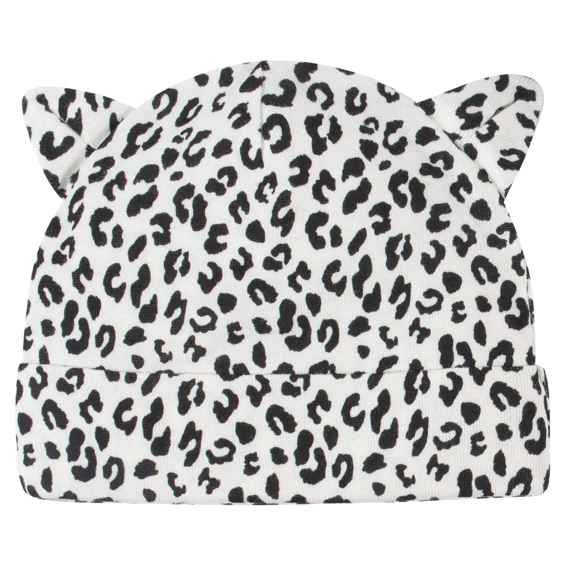 21-Piece Baby Girls Leopard Terry Bib, Burpcloth, Mittens, Cap and Bootie Sock Set-Gerber Childrenswear