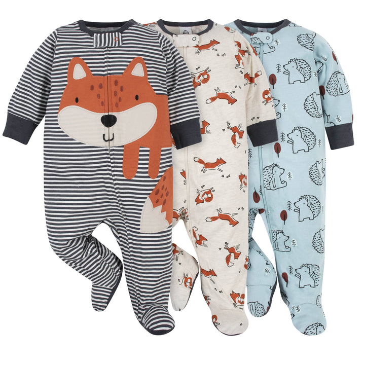 3-Pack Baby Boys Fox Sleep 'N Plays-Gerber Childrenswear