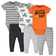 6-Piece Baby Boys Pizza Onesies® Brand Bodysuits & Pants Set-Gerber Childrenswear