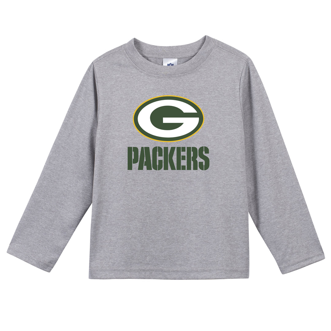 Green Bay Packers Toddler Boys Long Sleeve Tee Shirt-Gerber Childrenswear