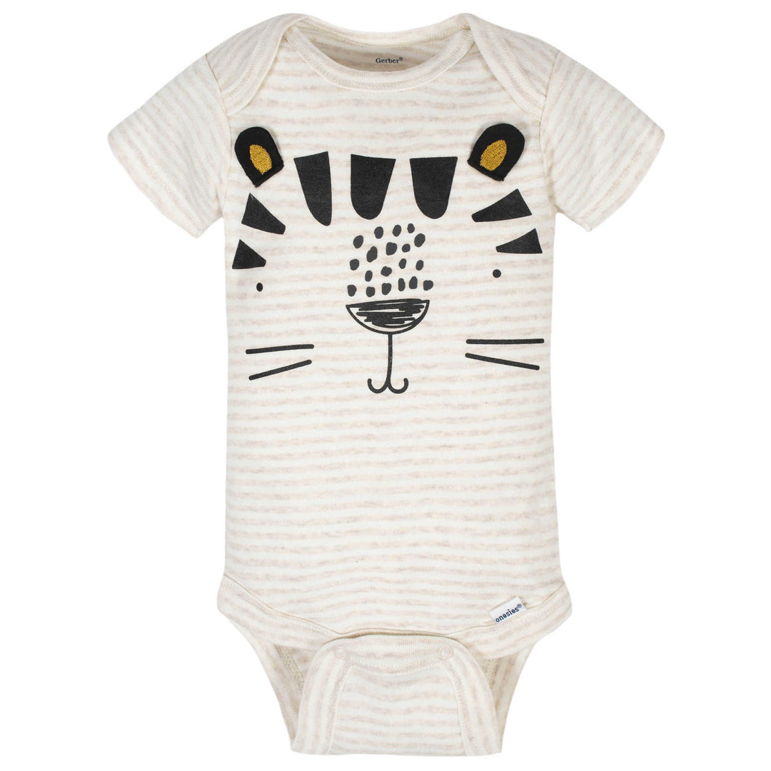 3-Pack Baby Boys Tiger Short Sleeve Onesies® Bodysuits