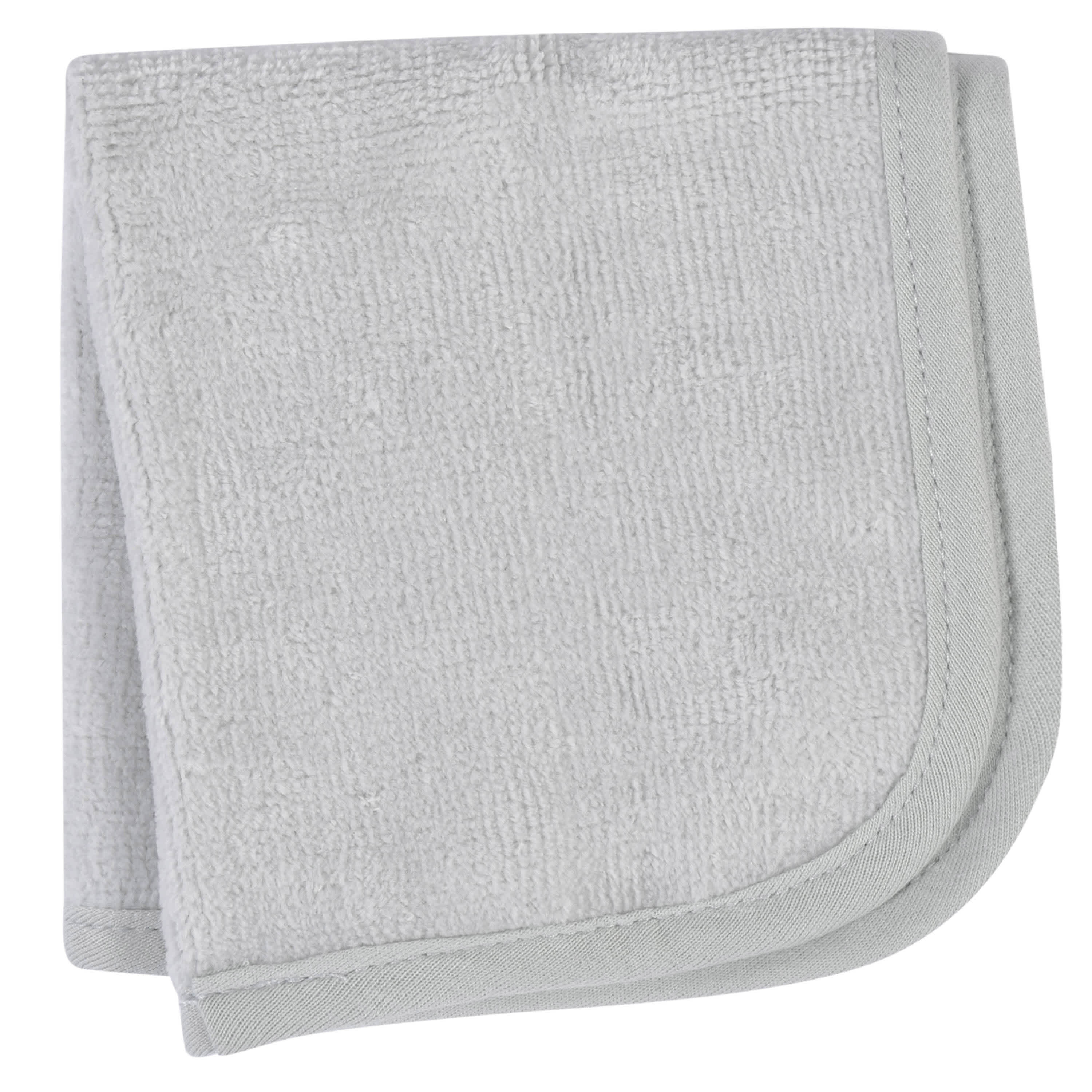 Embroidered 4-Piece Neutral Striped Gray Hooded Towel & Washcloths Set-Gerber Childrenswear