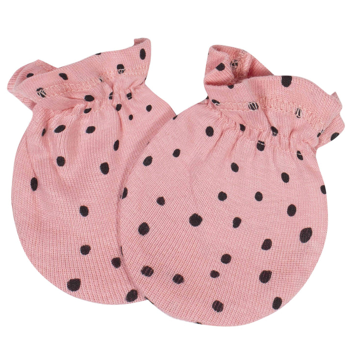 8-Piece Baby Girls Bear Caps & Mittens Set-Gerber Childrenswear