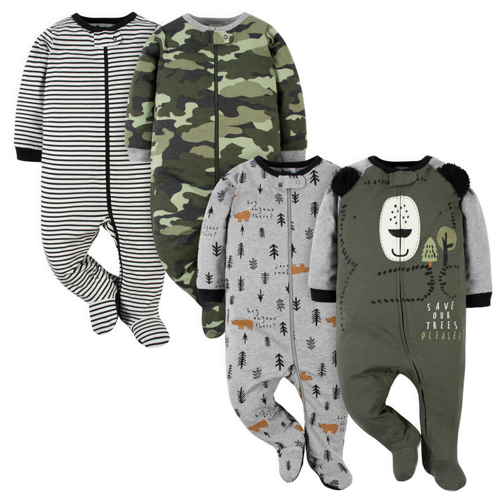 4-Pack Baby Boys Bear Sleep 'n Plays-Gerber Childrenswear