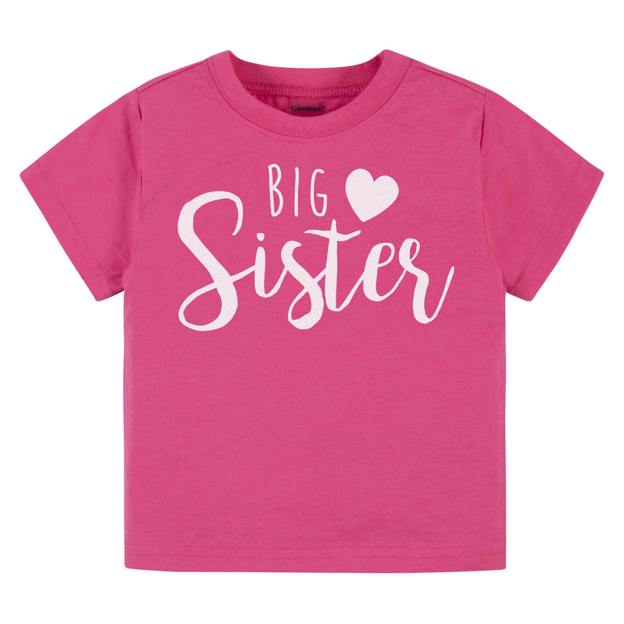 Baby & Toddler Girl "Big Sister" Short Sleeve Tee-Gerber Childrenswear