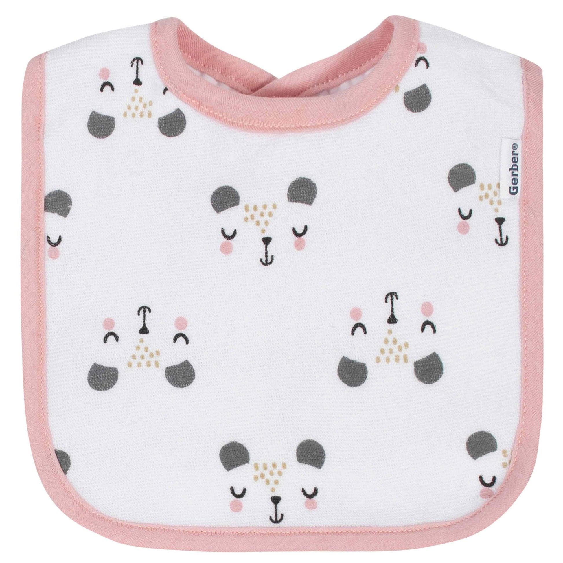 6-Piece Baby Girls Bear Terry Bibs & Burp Cloths Set-Gerber Childrenswear