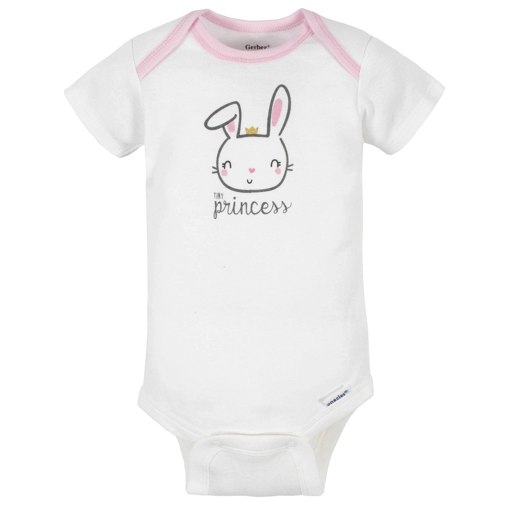 8-Pack Baby Girls Princess Short Sleeve Onesies® Bodysuits-Gerber Childrenswear