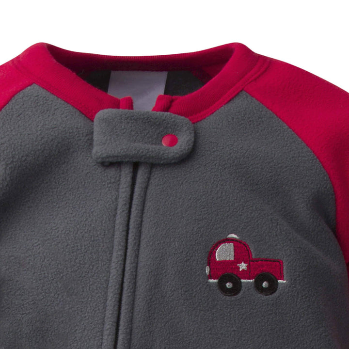 Gerber® 4-Pack Baby Boys Fire Trucks & Plaid Fleece Pajamas-Gerber Childrenswear