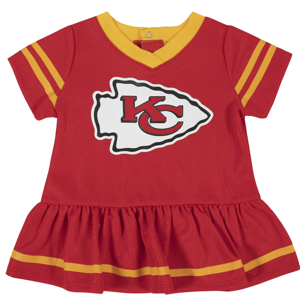 Kansas City Chiefs Baby Girls Dress and Diaper Cover Set-Gerber Childrenswear