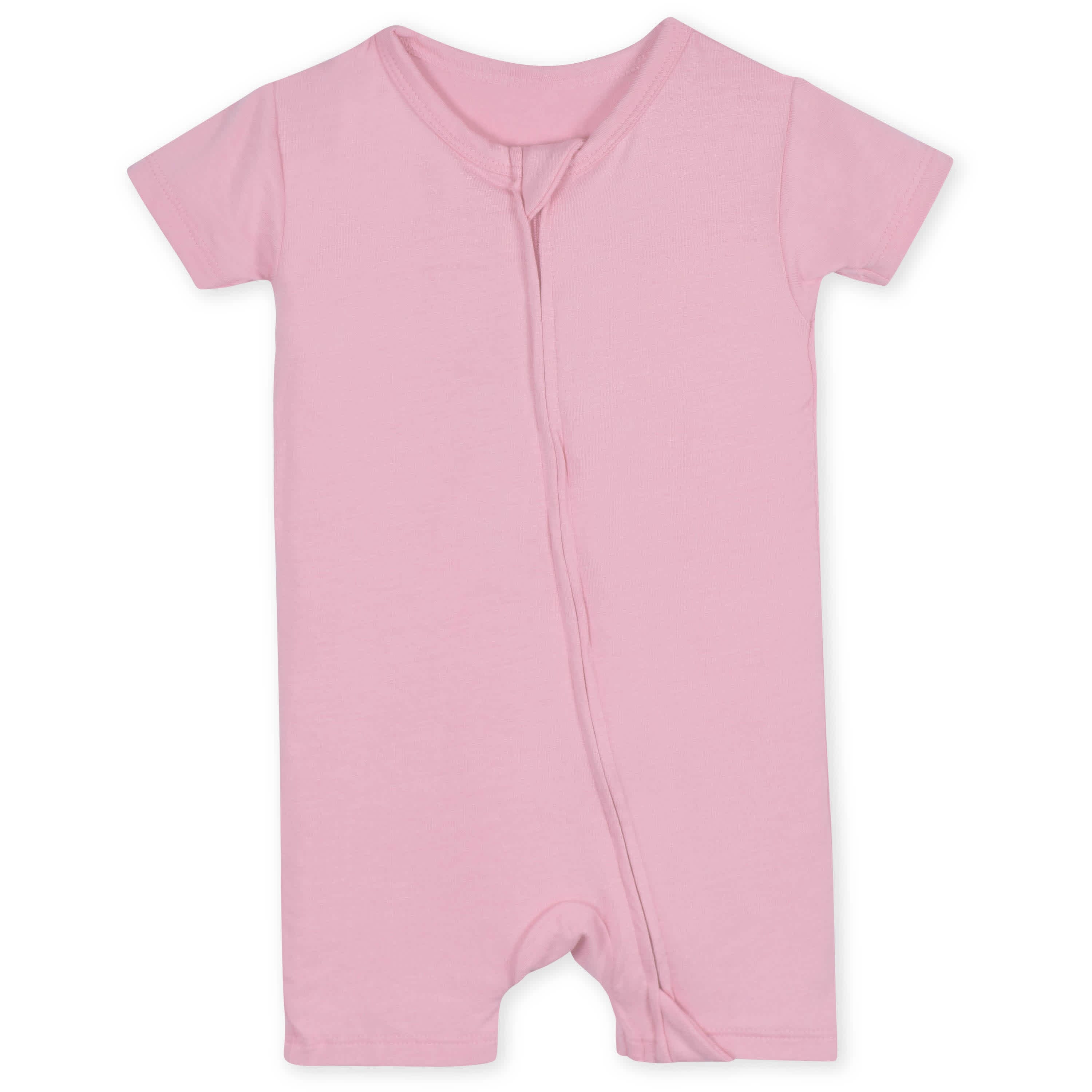 Baby Girls Sea Pink Buttery-Soft Viscose Made from Eucalyptus Snug Fit Romper