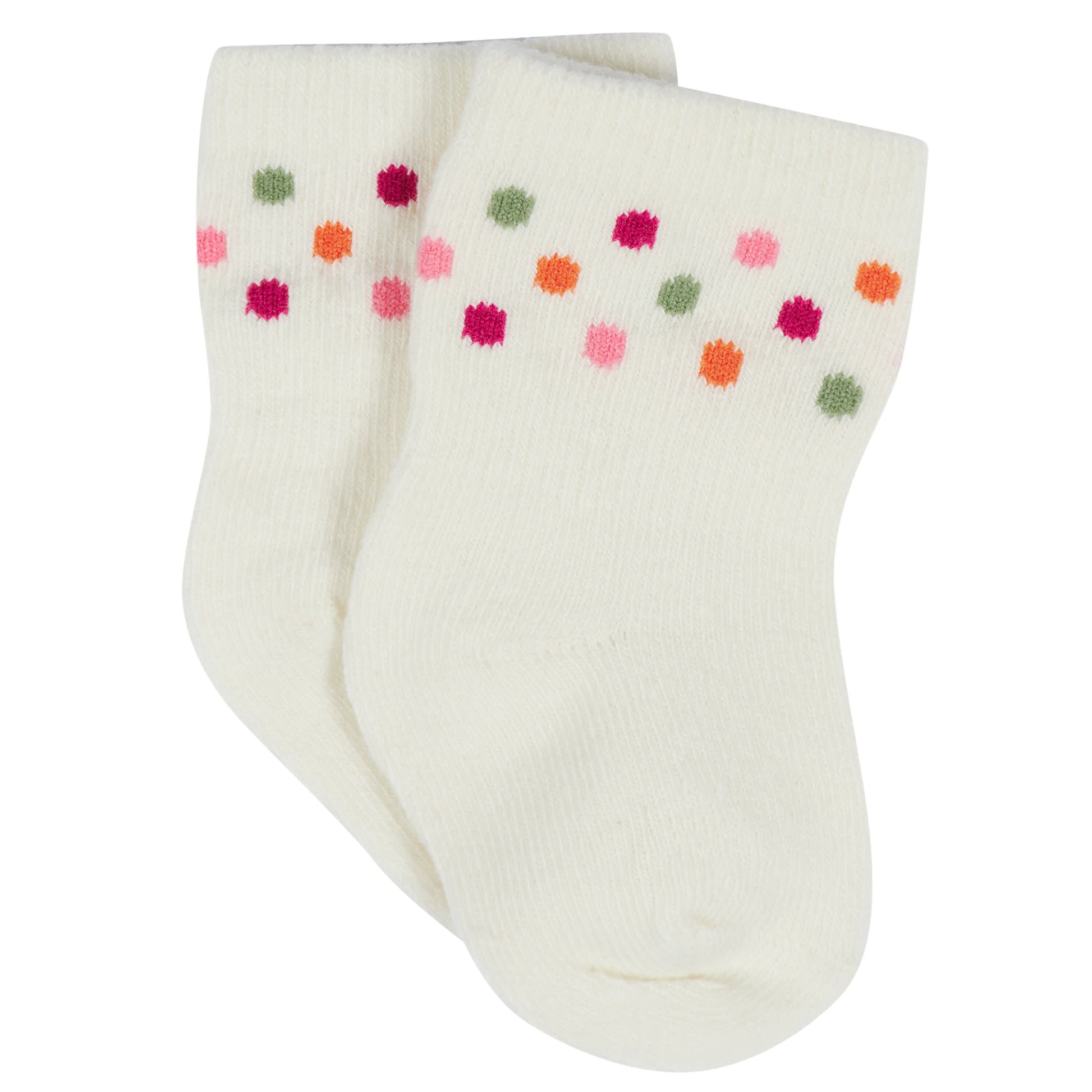 12-Pack Baby & Toddler Girls Floral Fox Jersey Crew Wiggle Proof® Socks