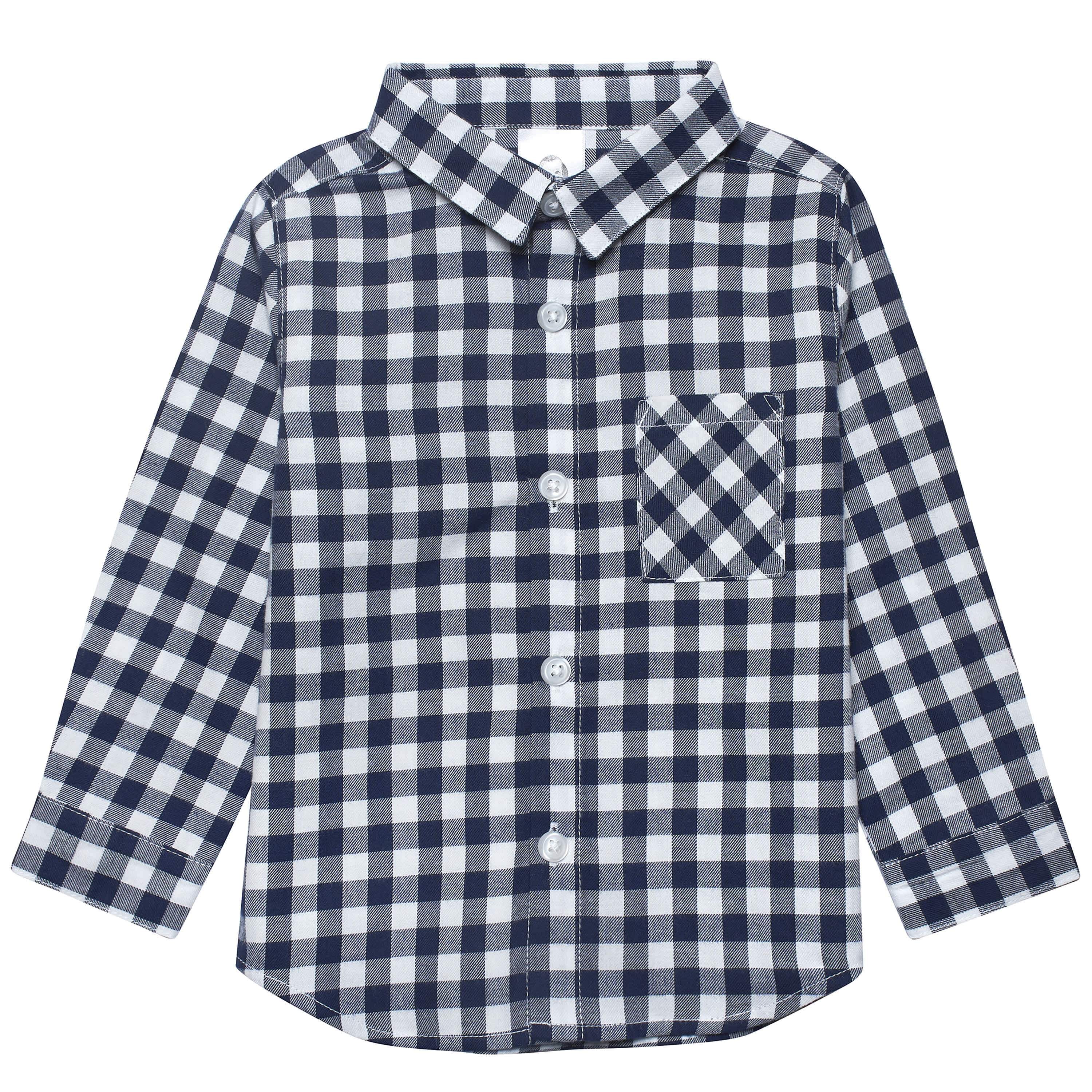 Infant & Toddler Boys Blue Plaid Woven Plaid Shirt-Gerber Childrenswear