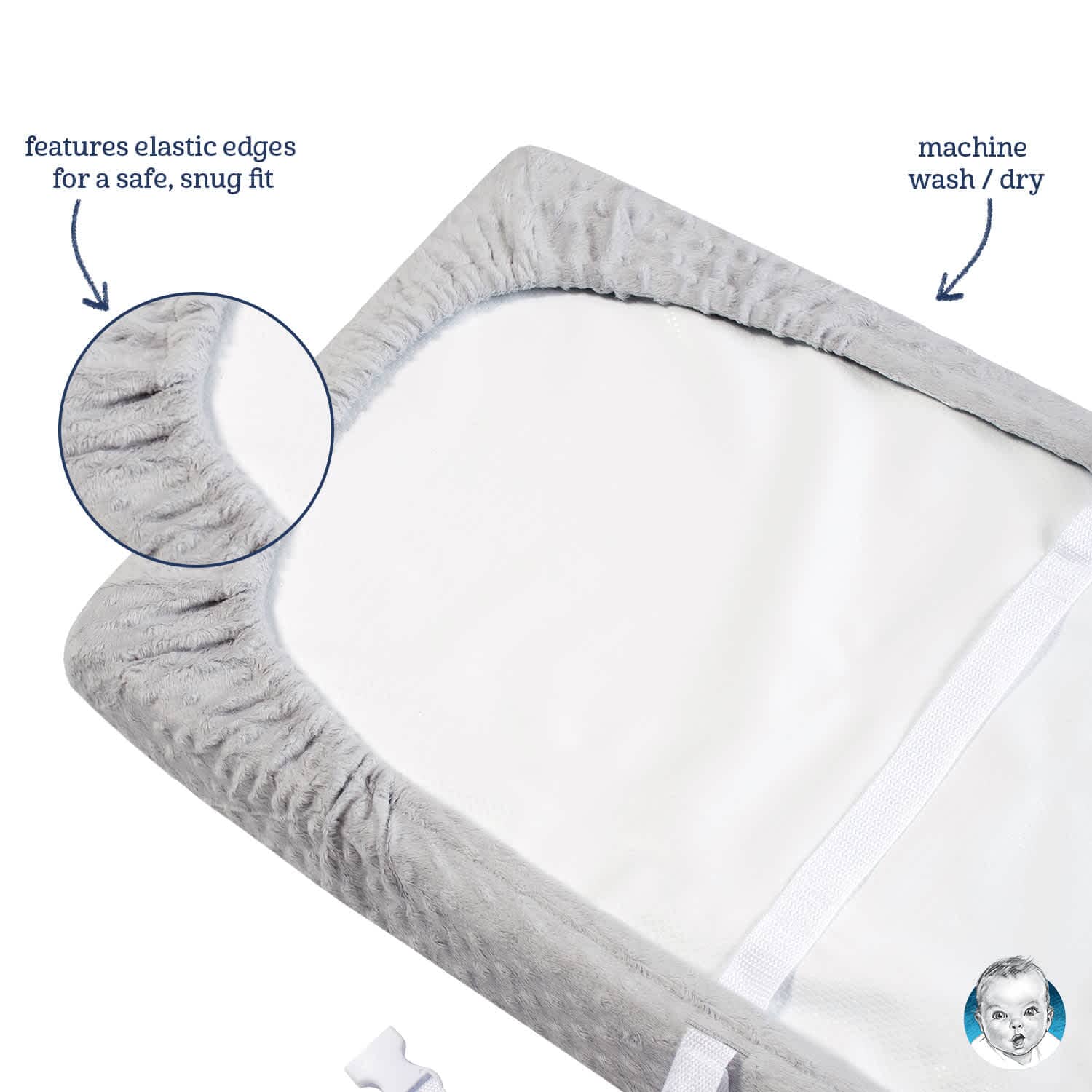 Baby Boys Dotted Navy Changing Pad Cover-Gerber Childrenswear