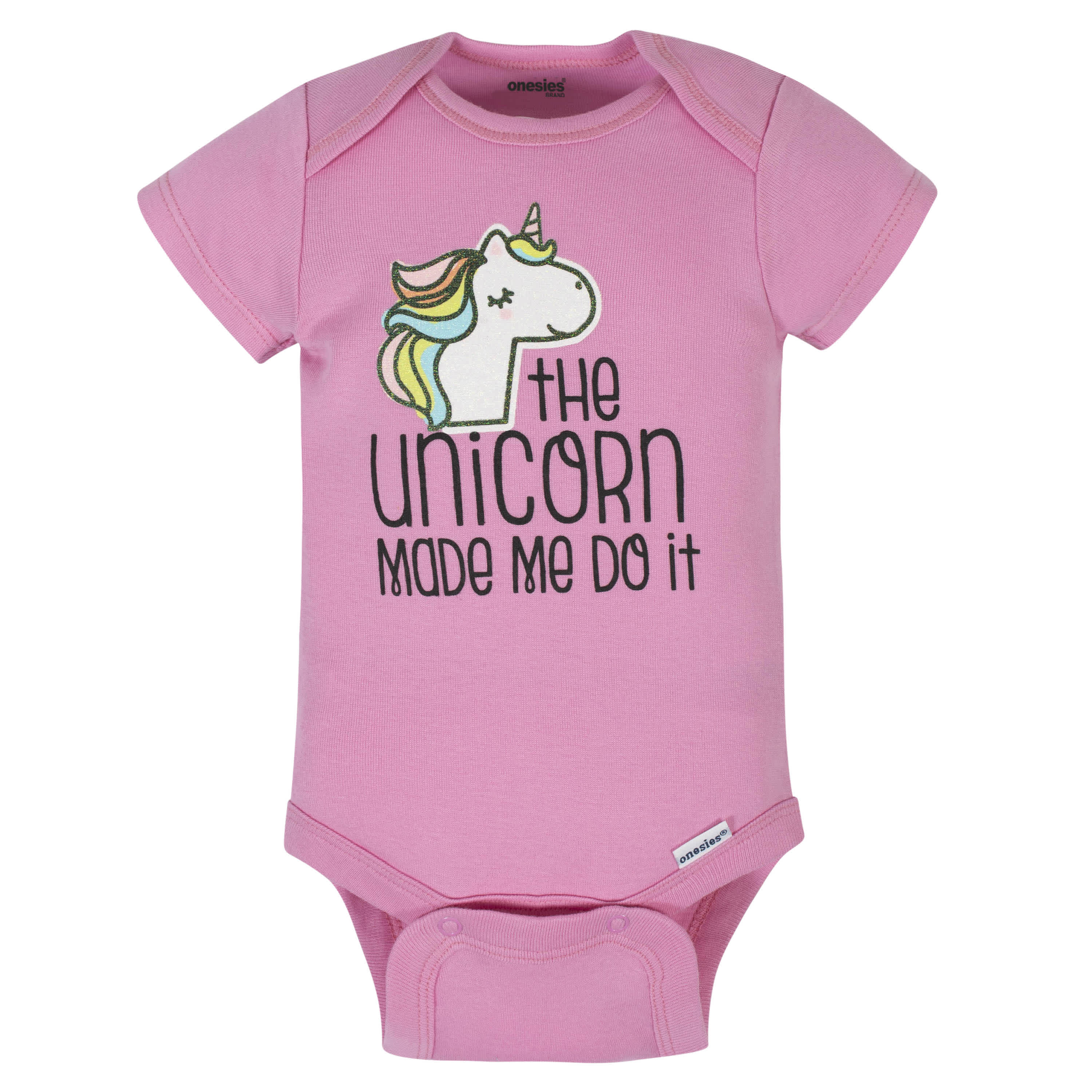 8-Pack Baby Girls Unicorns Onesies® Brand Bodysuits-Gerber Childrenswear