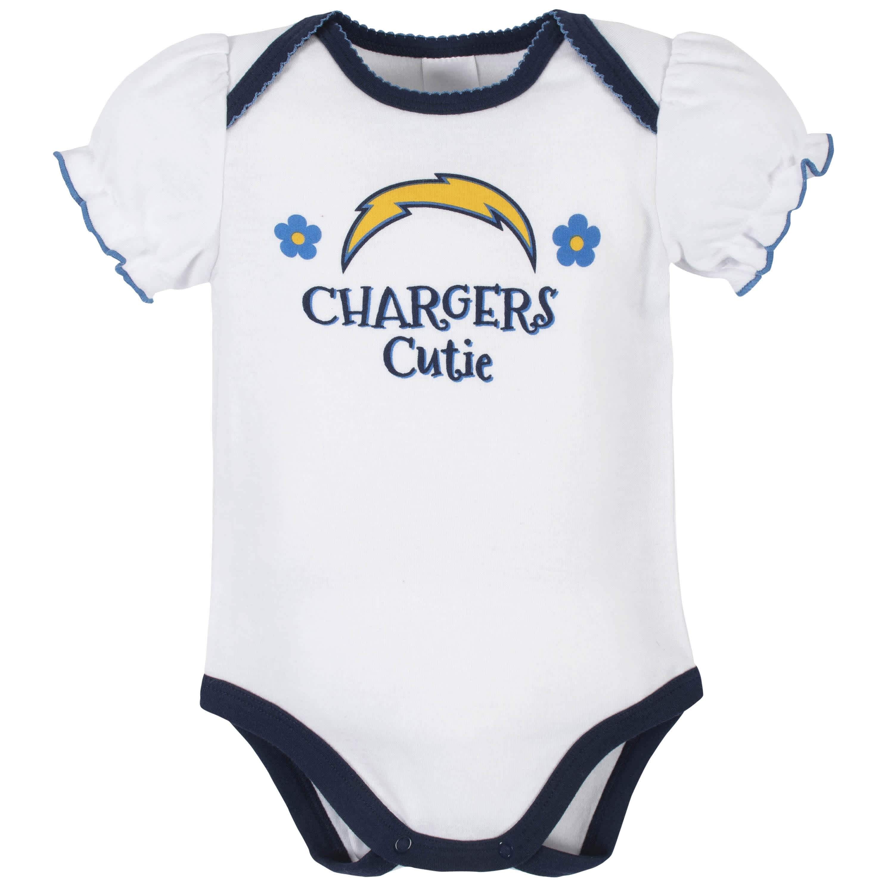 Los Angeles Chargers Baby Girls Short Sleeve Bodysuits-Gerber Childrenswear