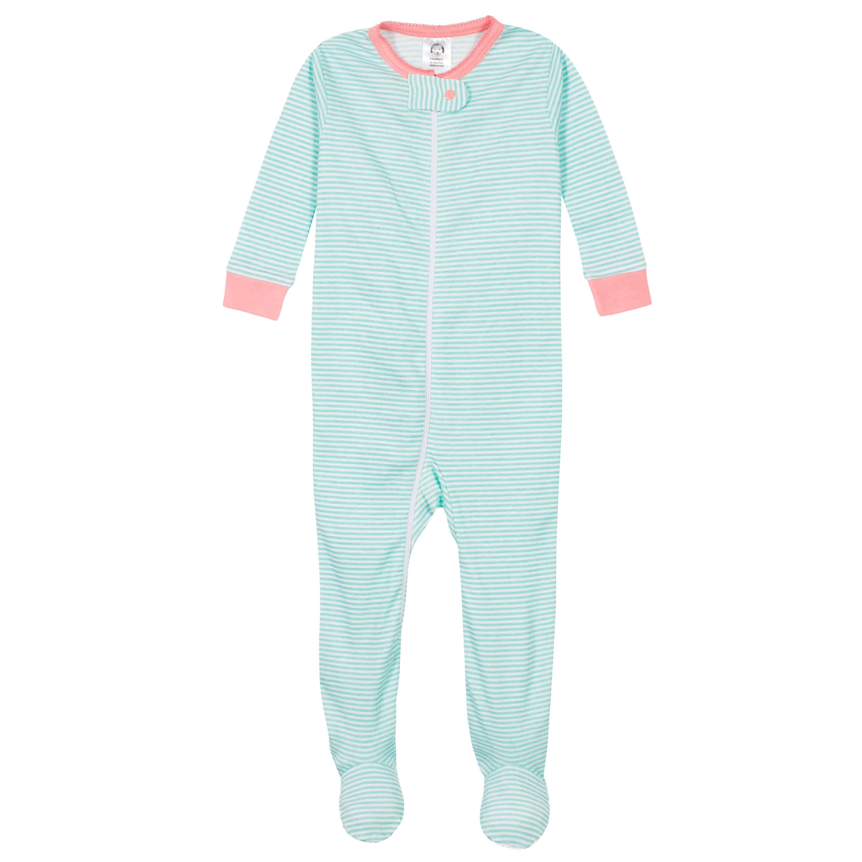 4-Pack Baby & Toddler Girls Llamas & Love Snug Fit Footed Cotton Pajamas-Gerber Childrenswear