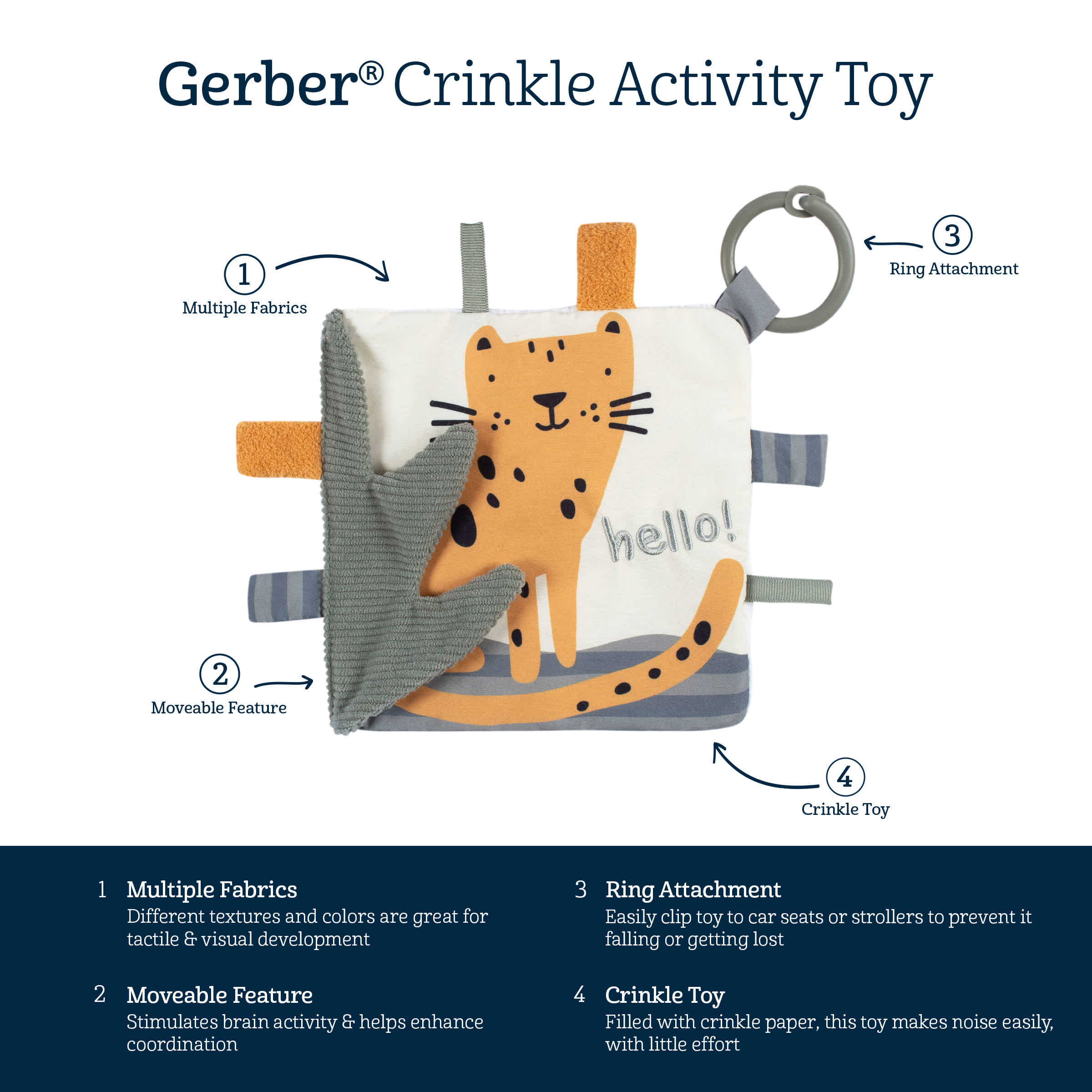 Baby Boys Cheetah Crinkle Toy