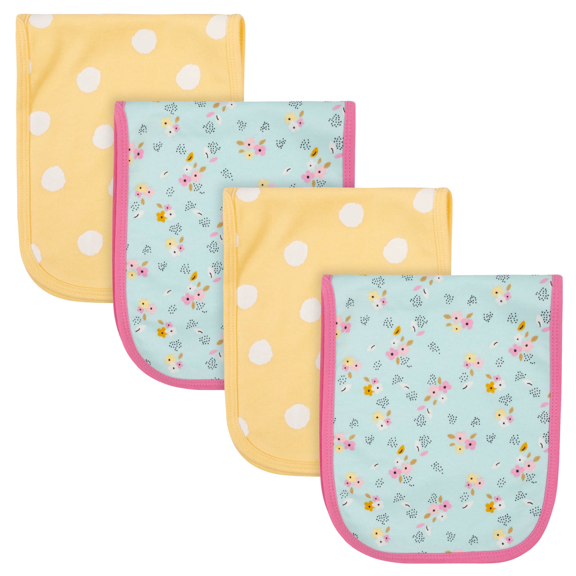 4-Pack Baby Girls Fox Terry Burpcloths