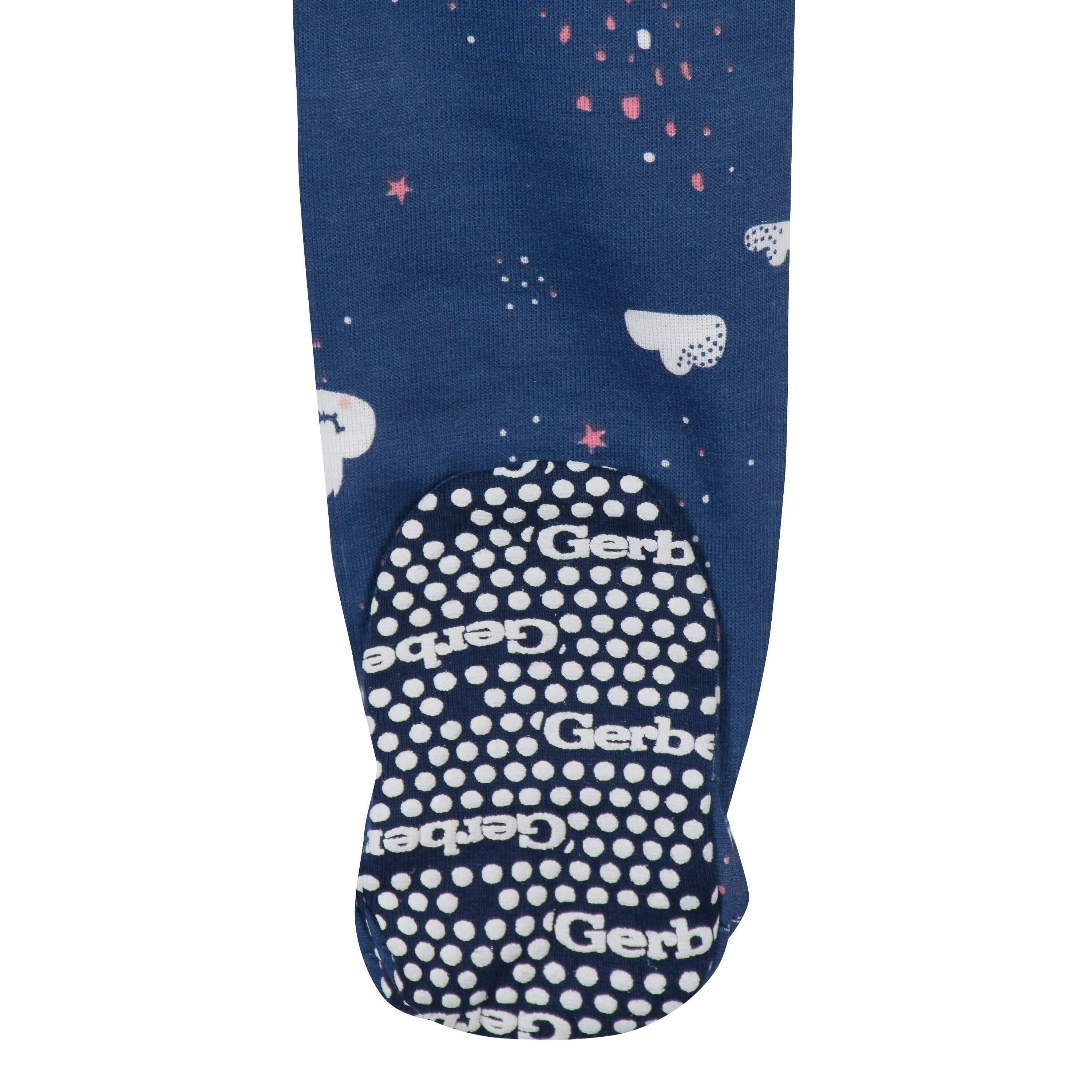 4-Pack Baby & Toddler Girls Dreams & Rainbows Snug Fit Footed Cotton Pajamas-Gerber Childrenswear